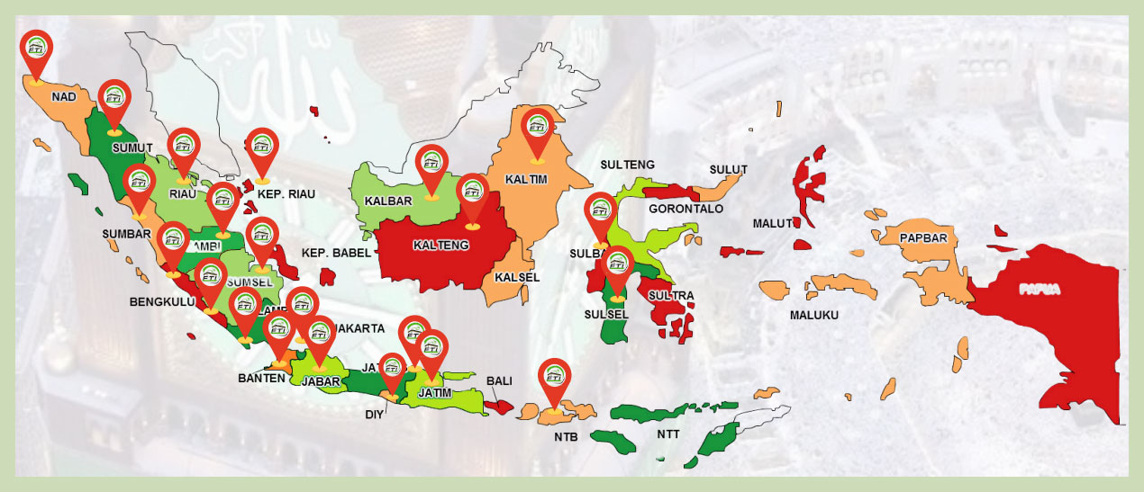 Peta Persebaran Agen Fitrah Tour di Indonesia